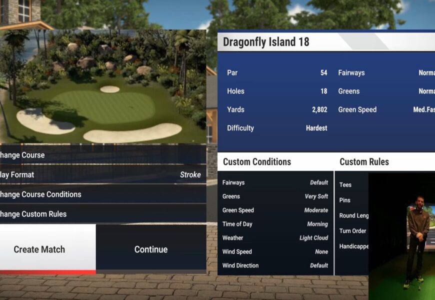 TGC 2019 Review - Par 3 - Dragonfly Island! Mevo+ Golf Simulator