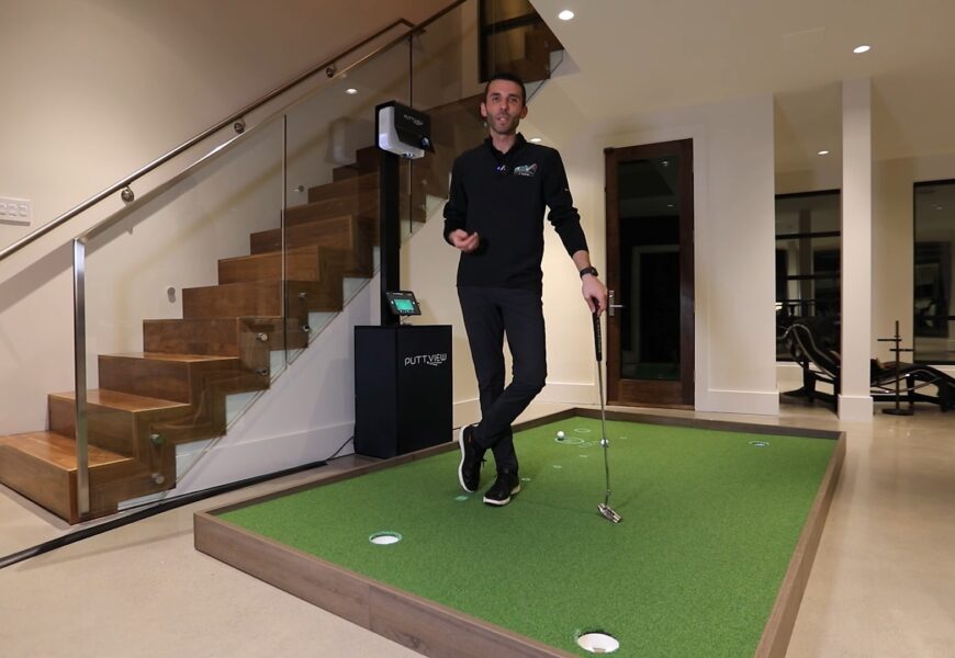 PuttView P7 Plus - Homes Series Putting Green (Putting Drills & Virtual Green)