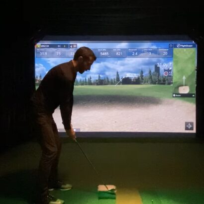 Flightscope Mevo Golf Simulator w/ Simulated Sand/Rough on e6 Connect