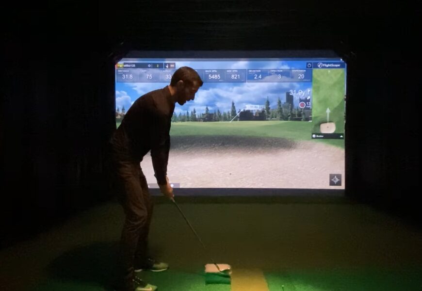 Flightscope Mevo Golf Simulator w/ Simulated Sand/Rough on e6 Connect